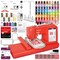 POOLIN EOC05 4in x 9.2in Embroidery Machine with Embroidery Spools Bundle - Red